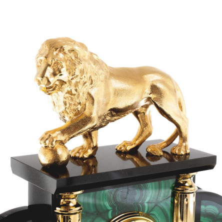 Письменный прибор из малахита "Лев с шаром"