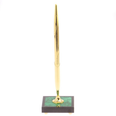 Подставка под ручку из малахита на ножках 6х6х21,5 см