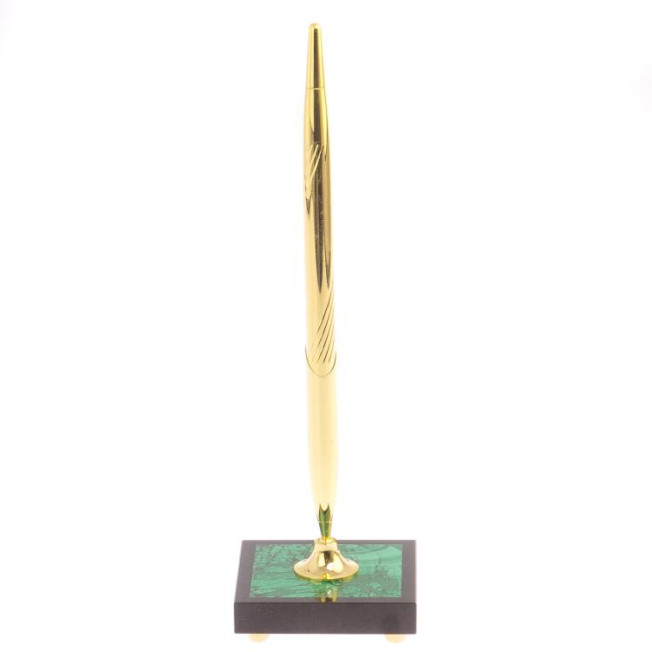 Подставка под ручку из малахита на ножках 6х6х21,5 см