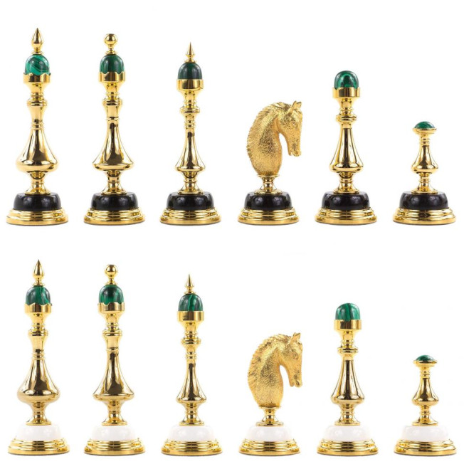 Шахматы из малахита "Версаль"