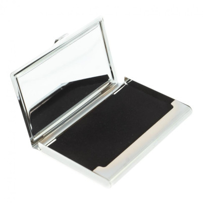 Карманная визитница из камня тигровый глаз цвет серебро