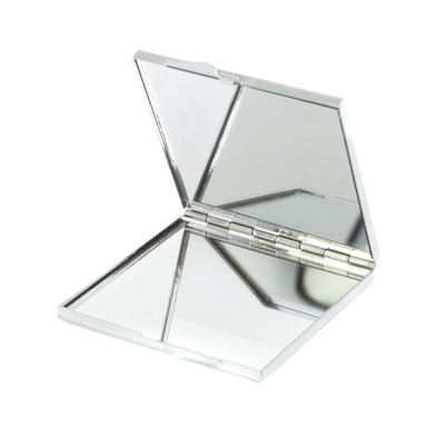 Зеркало квадратное карманное из тигрового глаза цвет серебро