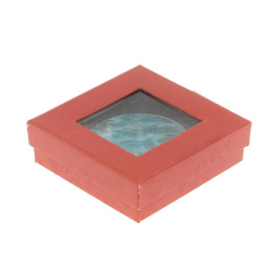 Зеркало круглое из камня голубой апатит цвет серебро