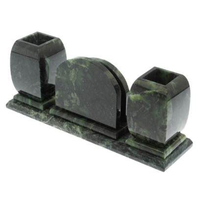 Офисный письменный набор с гербом РФ из шабровского змевика