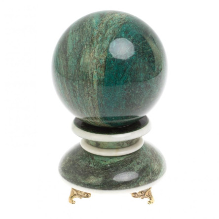 Шар "Антистресс" из шабровского змеевика 10,5 см на подставке