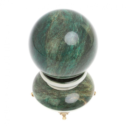 Шар &quot;Антистресс&quot; из шабровского змеевика 10,5 см на подставке