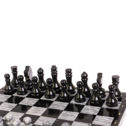 Шахматный набор 3 в 1 "Ящерица" мрамор, гранит с гравировкой