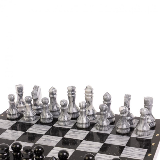 Шахматный набор 3 в 1 &quot;Ящерица&quot; мрамор, гранит с гравировкой