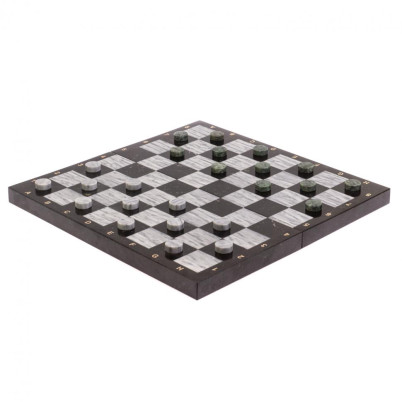 Шахматный набор 3 в 1 "Ящерица" мрамор, гранит с гравировкой