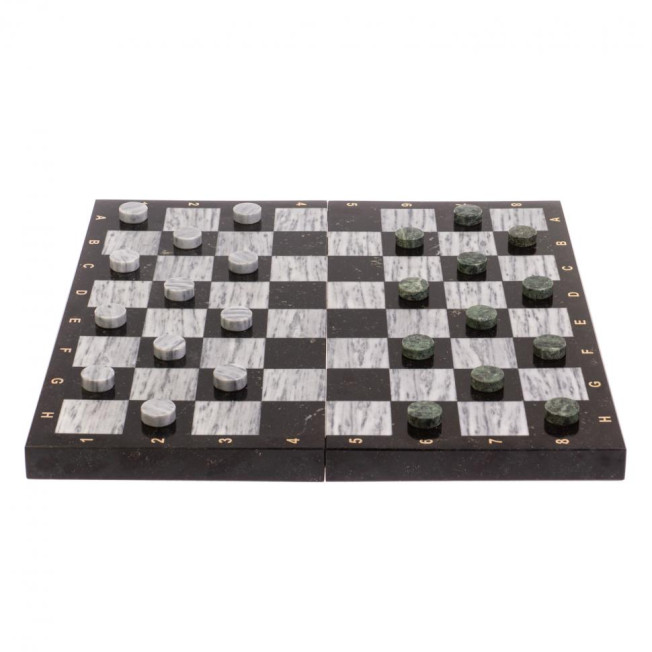 Шахматный набор 3 в 1 &quot;Ящерица&quot; мрамор, гранит с гравировкой