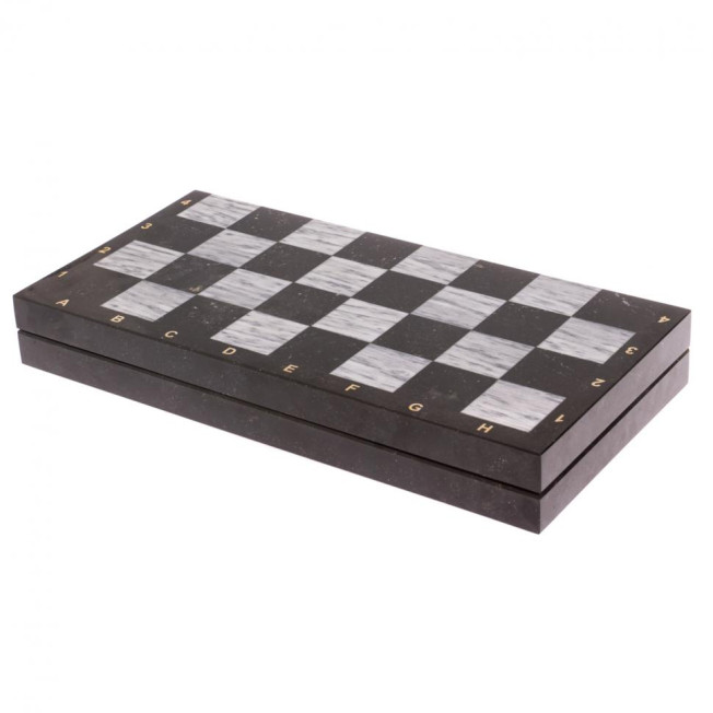 Шахматный набор 3 в 1 &quot;Ящерица&quot; мрамор, гранит с гравировкой