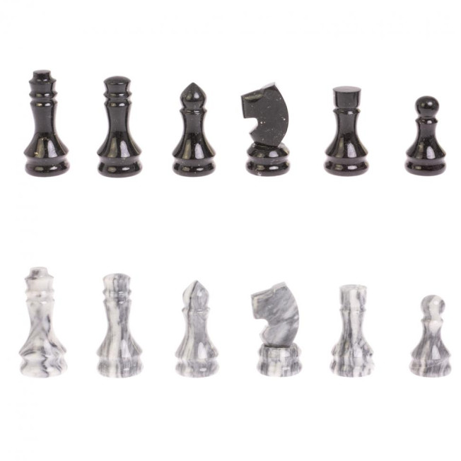 Шахматный набор 3 в 1 &quot;Ящерица&quot; мрамор, гранит с гравировкой