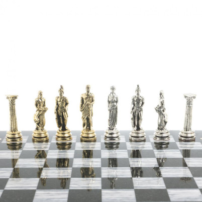 Шахматы "Олимпийские игры" доска 44х44 см серый мрамор фигуры металлические