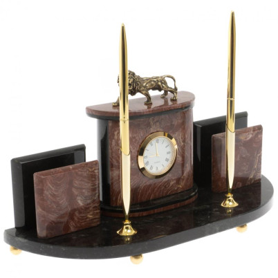 Настольный прибор &quot;Лев&quot; из лемезита