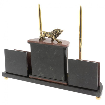 Настольный прибор &quot;Лев&quot; из лемезита