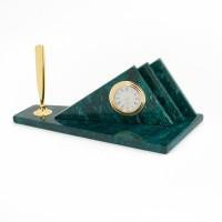 Визитница настольная &quot;Горки&quot; змеевик