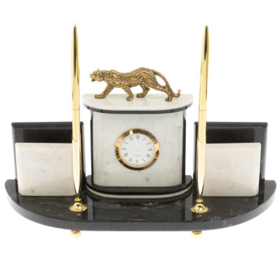 Настольный прибор &quot;Гепард&quot; из мрамора
