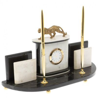 Настольный прибор &quot;Гепард&quot; из мрамора