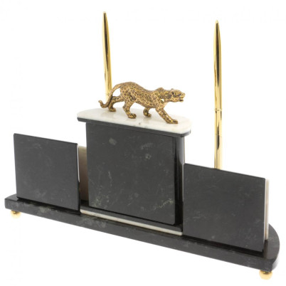 Настольный прибор &quot;Гепард&quot; из мрамора