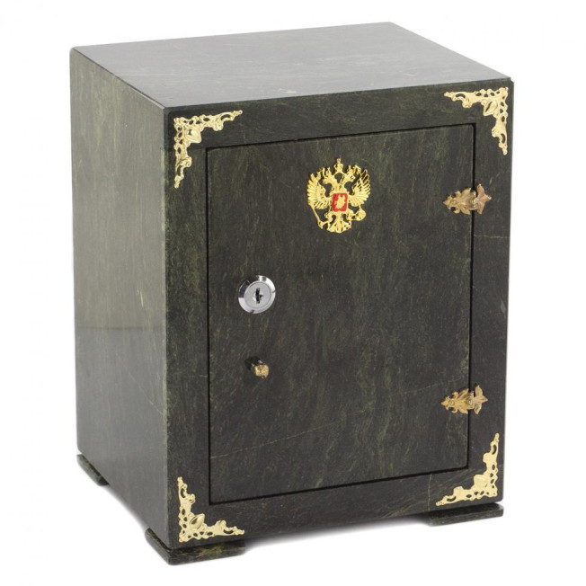 Сейф большой змеевик темно-зеленый 21,5х18х27,5 см