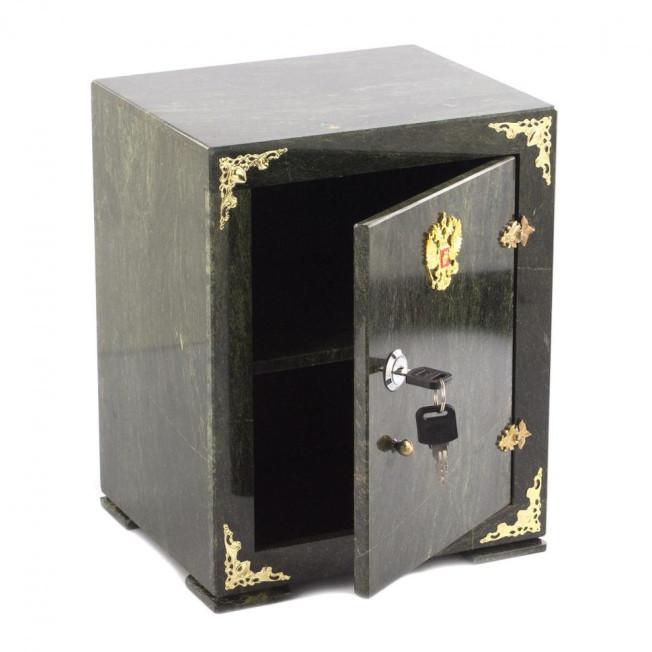 Сейф большой змеевик темно-зеленый 21,5х18х27,5 см