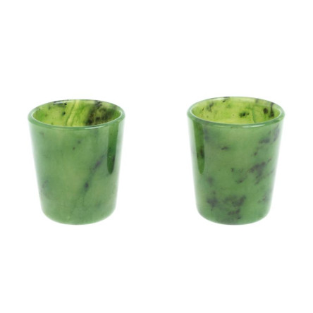 Набор стопок 2 шт из нефрита 4х4х4,5 см 30 мл