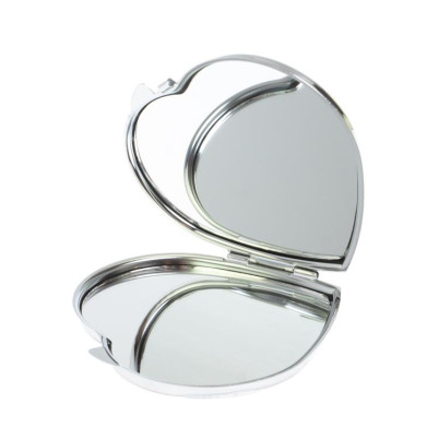 Зеркало карманное &quot;Сердце&quot; из малахита с хризоколлой цвет серебро