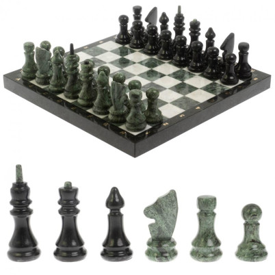 Шахматы "Классические" змеевик, мрамор доска 40х40 см