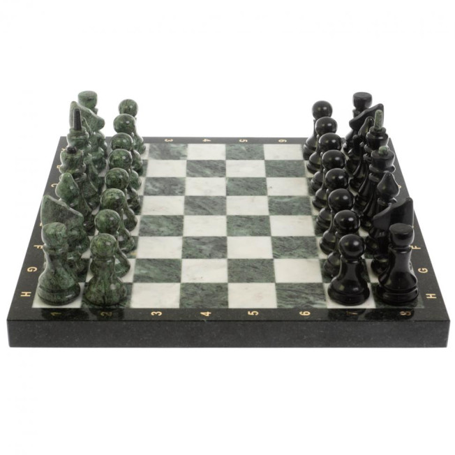 Шахматы "Классические" змеевик, мрамор доска 40х40 см