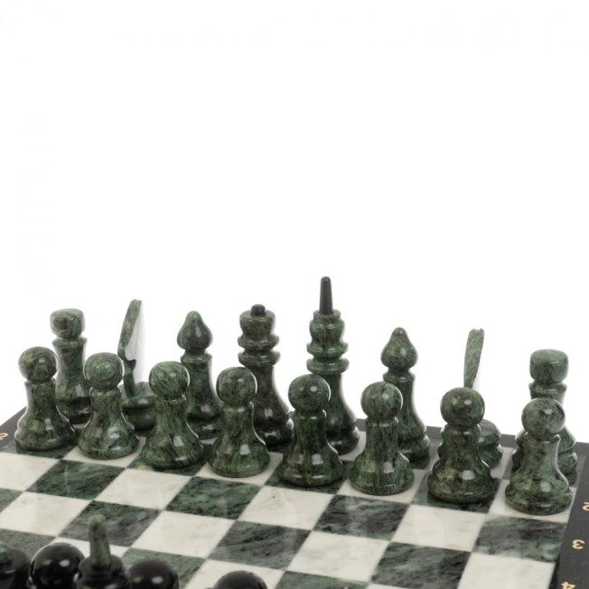 Шахматы "Классические" змеевик, мрамор доска 40х40 см