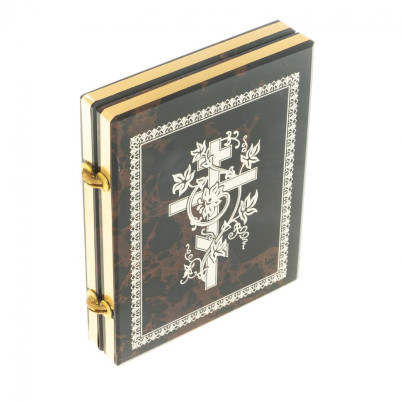 Икона складная &quot;Св. Серафим Саровский&quot; камень обсидиан