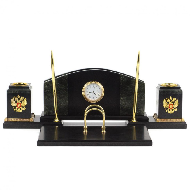 Настольный набор из змеевика "Гербовый"