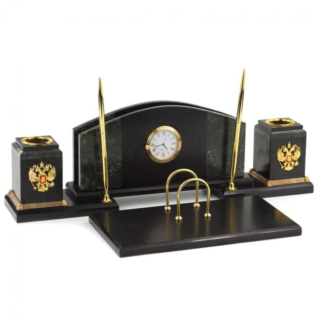 Настольный набор из змеевика "Гербовый"