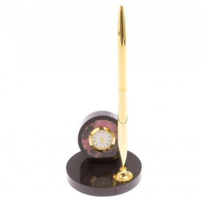 Часы настольные с ручкой камень родонит
