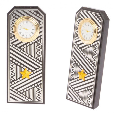 Часы "Погон генерал" цвет серебро камень змеевик