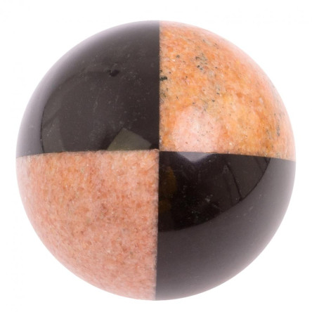 Шар из розового и черного мрамора 9,5 см