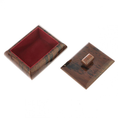 Шкатулка камень обсидиан коричневый 11,5х9,5х7 см