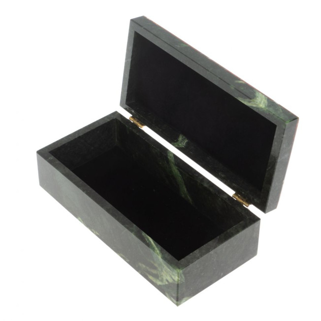 Шкатулка из яшмы и змеевика 18,5х9х7,5 см