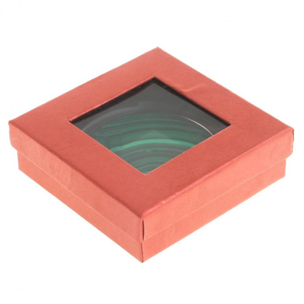 Зеркало круглое из камня малахит цвет серебро