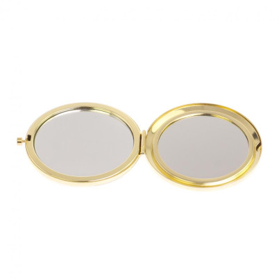 Зеркало круглое камень флюорит цвет золото
