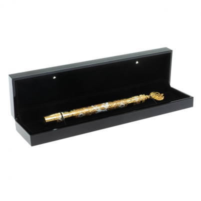 Подарочная ручка "Герб РФ" с белой эмалью Златоуст