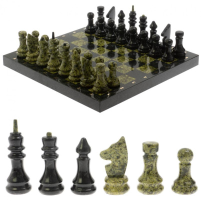 Шахматы "Классические" камень змеевик 40х40 см