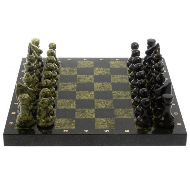 Шахматы "Классические" камень змеевик 40х40 см