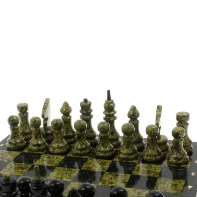 Шахматы "Классические" камень змеевик 40х40 см