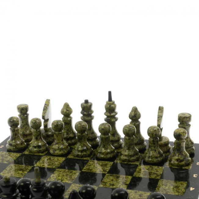 Шахматы "Классические" камень змеевик 40х40 см