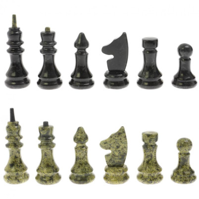 Шахматы "Классические" камень змеевик 40х40 см
