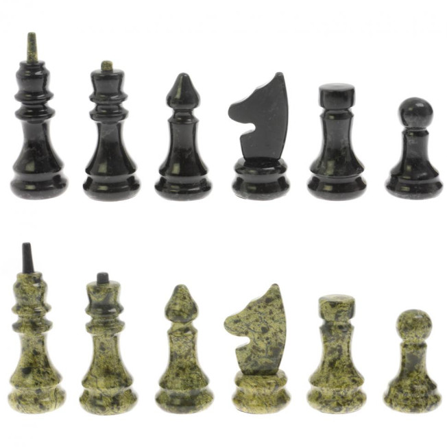 Шахматы "Классические" камень змеевик 40х40 см