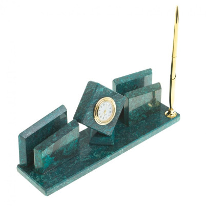 Письменный набор из змеевика &quot;Куб&quot;