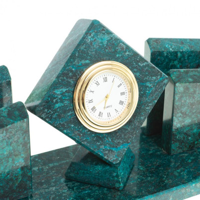 Письменный набор из змеевика &quot;Куб&quot;