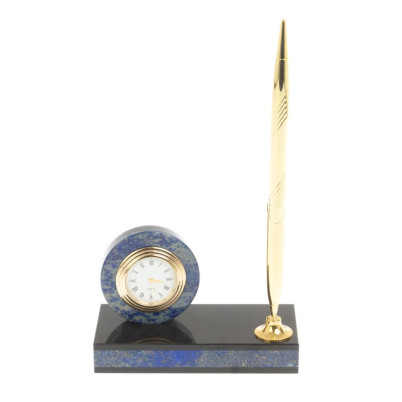 Подставка под ручку с часами &quot;Лазурит&quot; 7,5х5,5х21 см